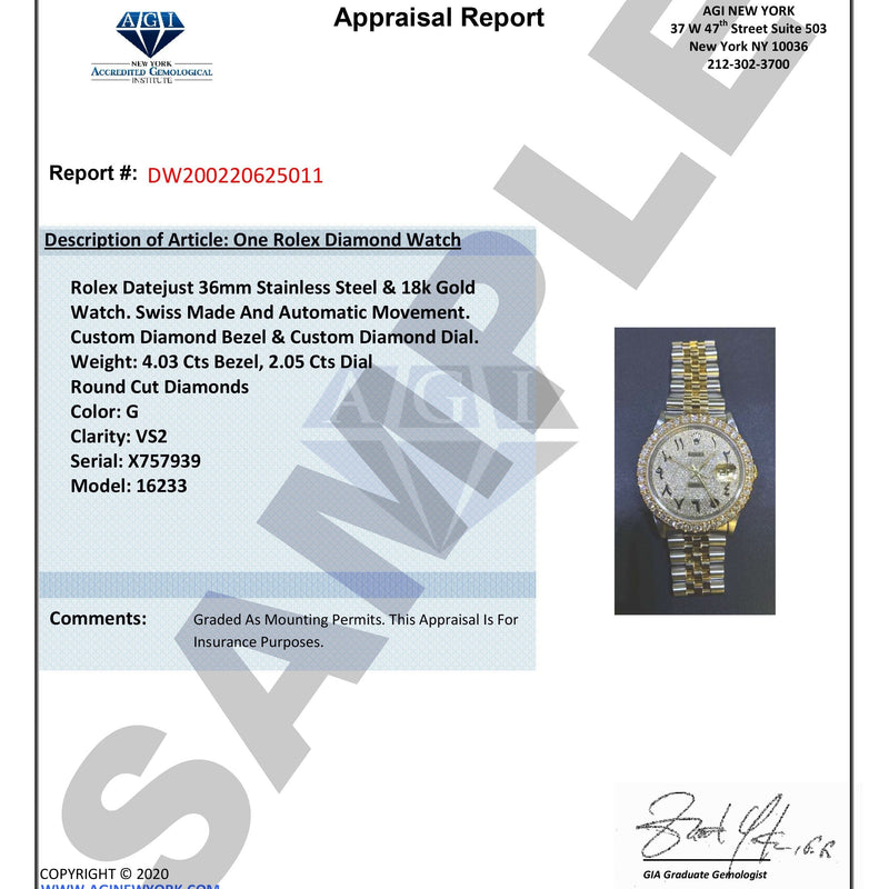 Womens Diamond Iced Out Rolex Datejust 41 | 25 Carats Of Diamonds | Custom Black Roman Numeral Diamond Dial | Two Row | Jubilee Band