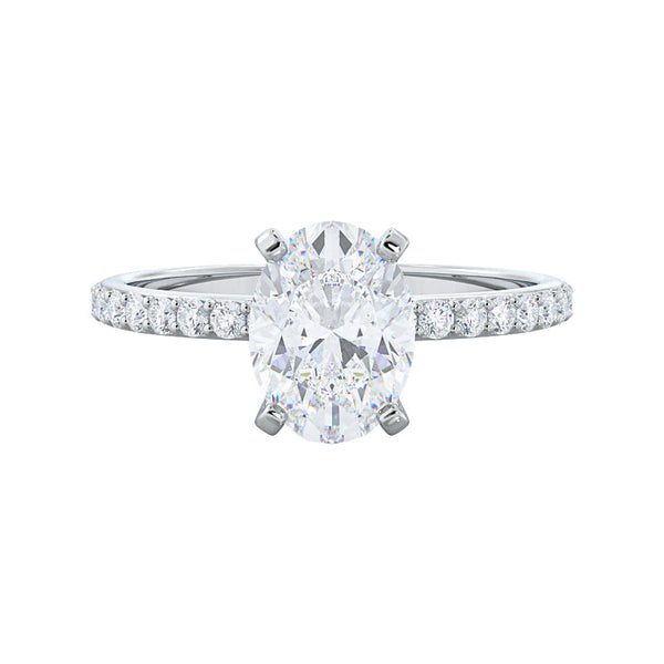 Scarlett Oval — White Gold, front