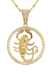 10K Yellow Gold Zodiac Scorpio Necklace | Appx. 17.2 Grams