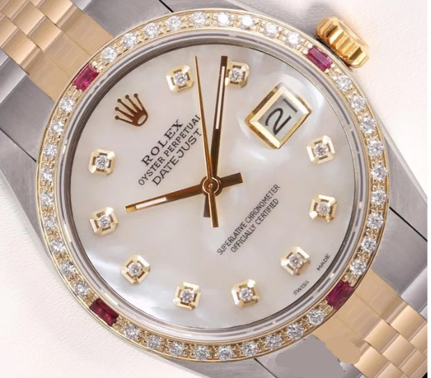 Rolex Datejust | 36MM | Two Tone | Mother of Pearl Diamond Bezel 1.05CT