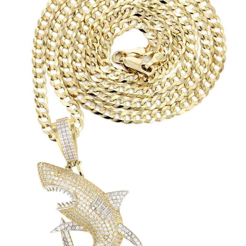 10K Yellow Gold Shark Necklace | Appx. 15.3 Grams