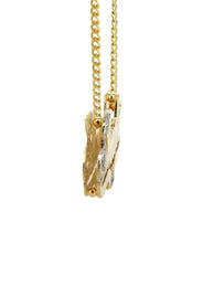 14K Gold  Two Tone  Name Plate Necklace | Style #64