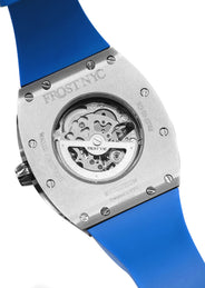 Frost NYC Mens Watch - Automatic Skeleton Stainless Steel Sport Watch | FRST-01-SS | Blue