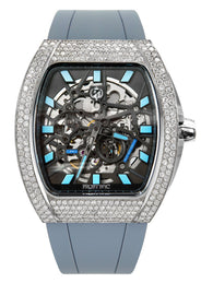 Frost NYC Mens Watch - Automatic Skeleton Stainless Steel Diamond Sport Watch | FRST-01-SS-D | Gray