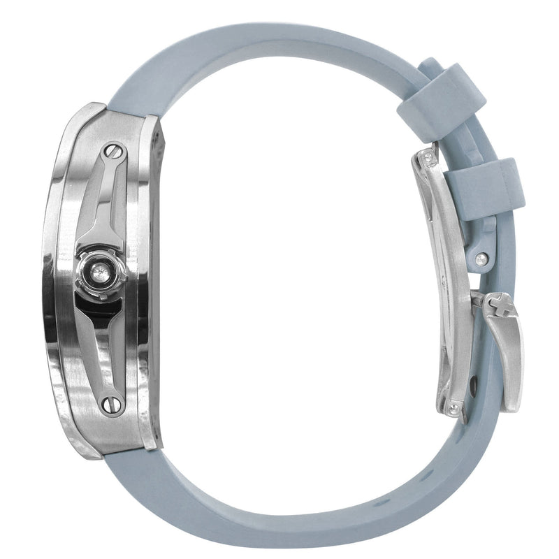 Frost NYC Mens Watch - Automatic Skeleton Stainless Steel Diamond Sport Watch | FRST-01-SS-D | Gray