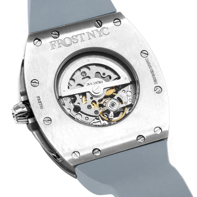 Frost NYC Mens Watch - Automatic Skeleton Stainless Steel Sport Watch | FRST-01-SS | Gray