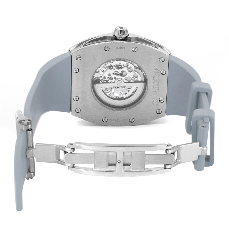Frost NYC Mens Watch - Automatic Skeleton Stainless Steel Sport Watch | FRST-01-SS | Gray