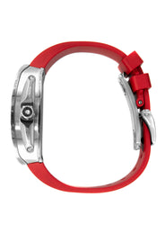 Frost NYC Mens Watch - Automatic Skeleton Stainless Steel Sport Watch | FRST-01-SS | Red