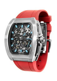 Frost NYC Mens Watch - Automatic Skeleton Stainless Steel Sport Watch | FRST-01-SS | Red