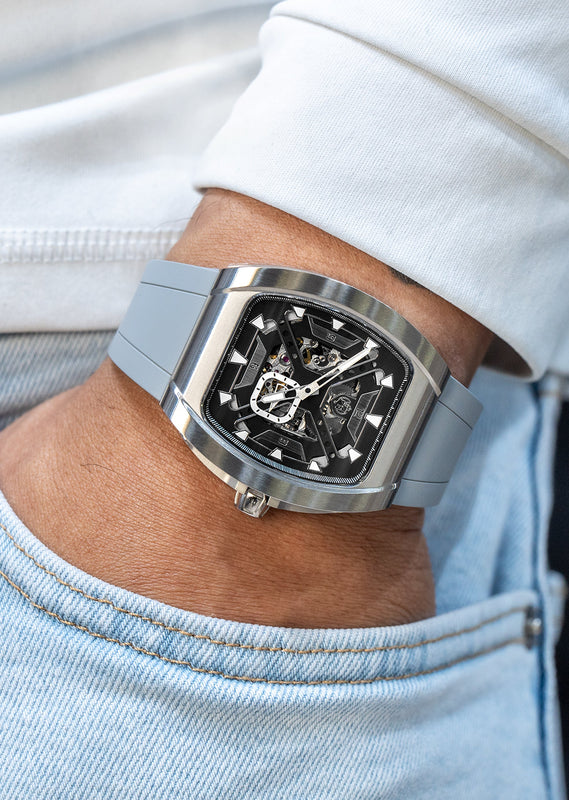 Frost NYC Mens Watch - Automatic Skeleton Stainless Steel Sport Watch | FRST-01-XS | Gray
