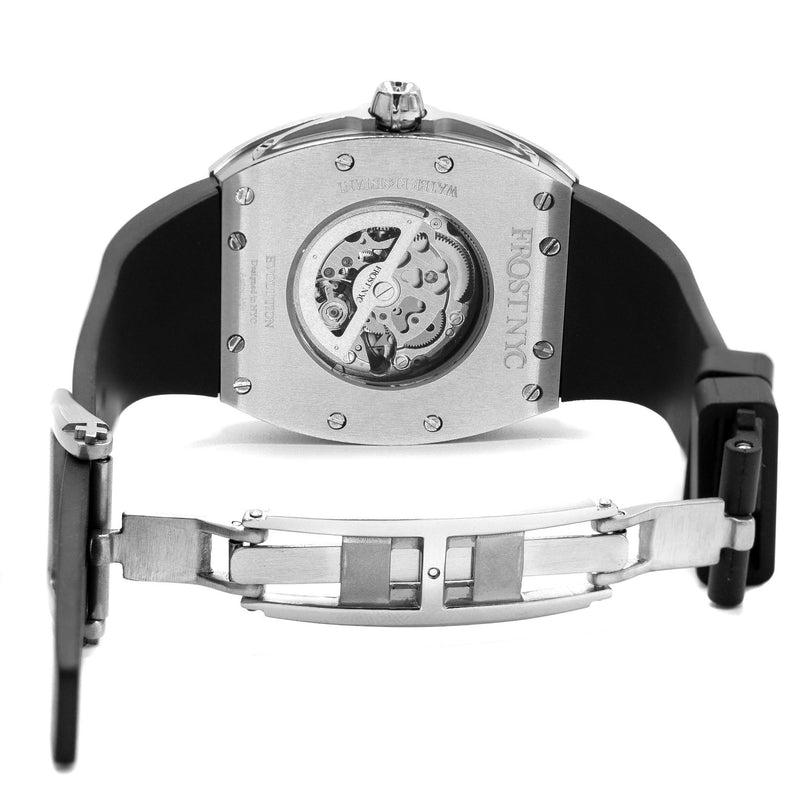 Frost NYC Mens Watch - Automatic Skeleton Stainless Steel Sport Watch | FRST-01-SS | Black