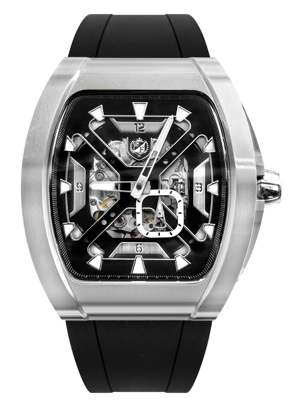 Frost NYC Mens Watch - Automatic Skeleton Stainless Steel Sport Watch | FRST-01-XS | Black