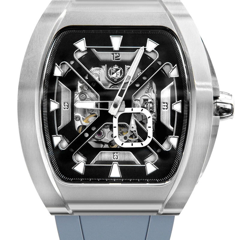 Frost NYC Mens Watch - Automatic Skeleton Stainless Steel Sport Watch | FRST-01-XS | Gray