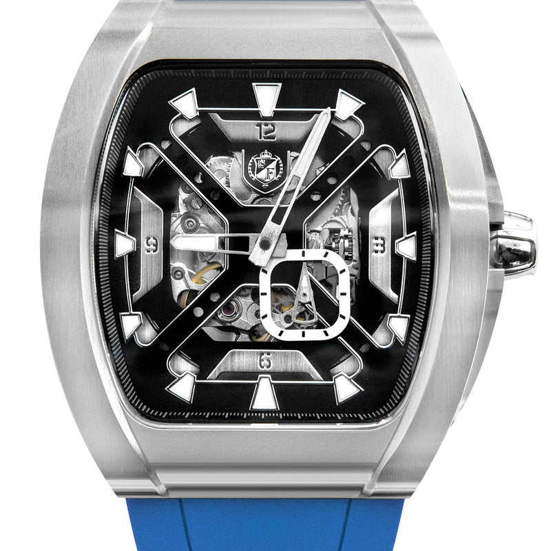 Frost NYC Mens Watch - Automatic Skeleton Stainless Steel Sport Watch | FRST-01-XS | Blue