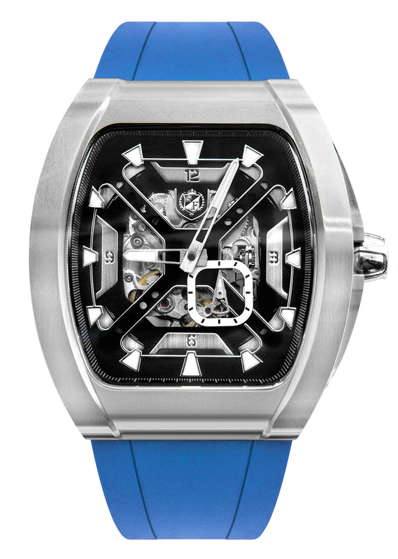 Frost NYC Mens Watch - Automatic Skeleton Stainless Steel Sport Watch | FRST-01-XS | Blue