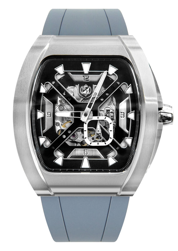 Frost NYC Mens Watch - Automatic Skeleton Stainless Steel Sport Watch | FRST-01-XS | Gray