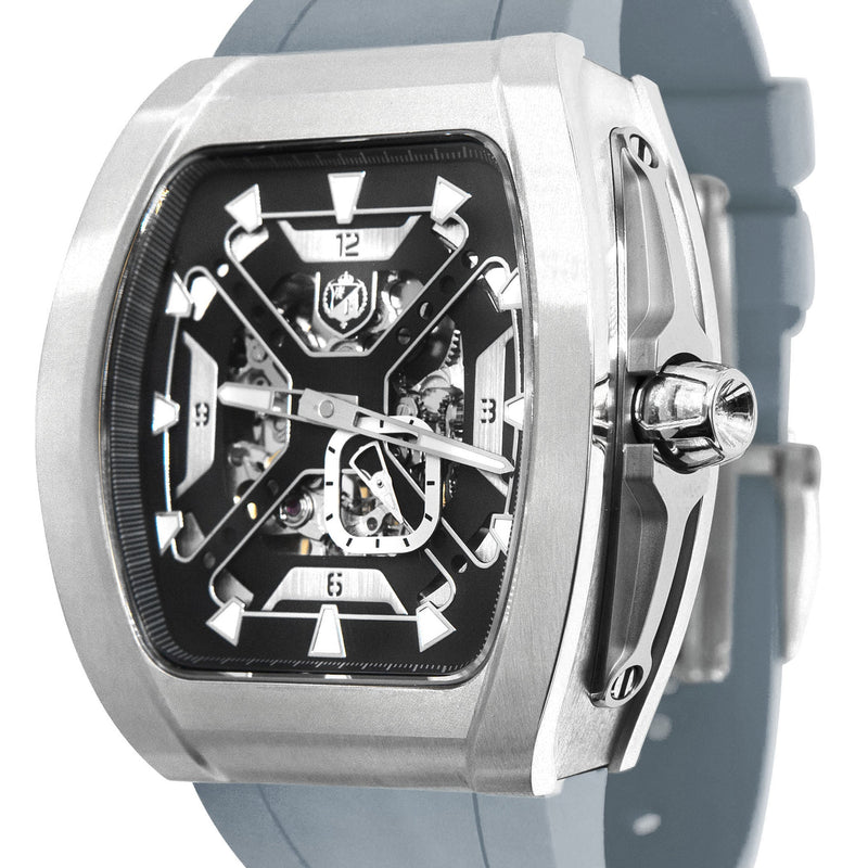 Frost NYC Mens Watch - Automatic Skeleton Stainless Steel Sport Watch | FRST-01-XS | Gray