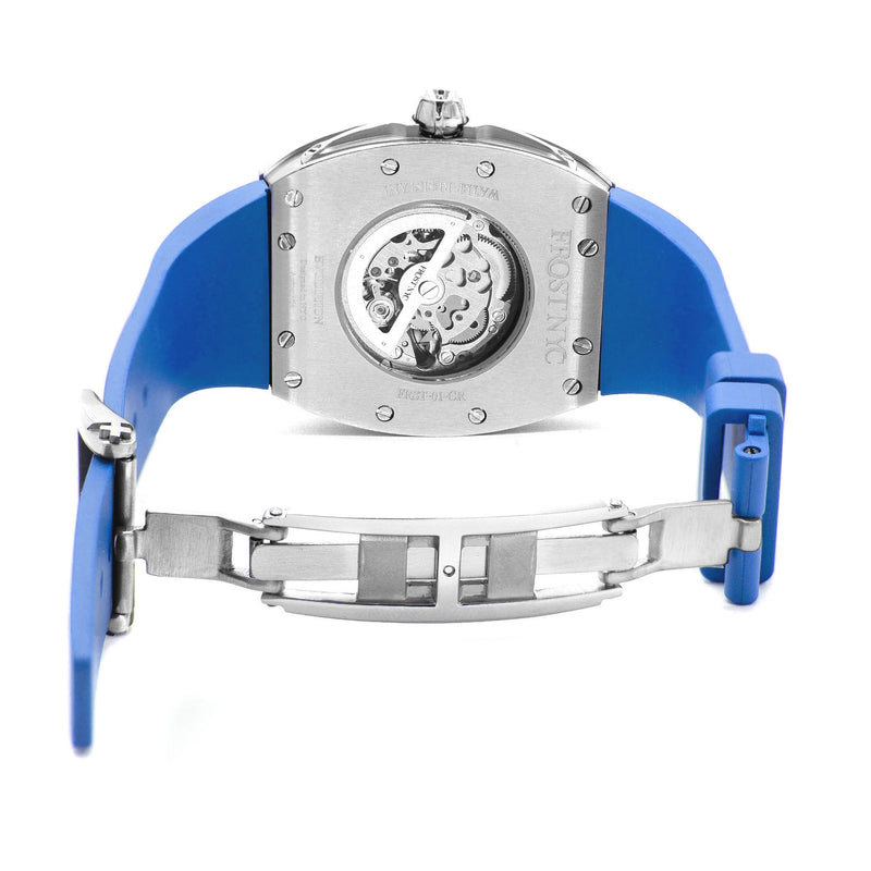 Frost NYC Mens Watch - Automatic Skeleton Stainless Steel Sport Watch | FRST-01-XS | Blue