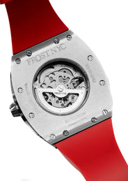 Frost NYC Mens Watch - Automatic Skeleton Stainless Steel Sport Watch | FRST-01-XS | Red