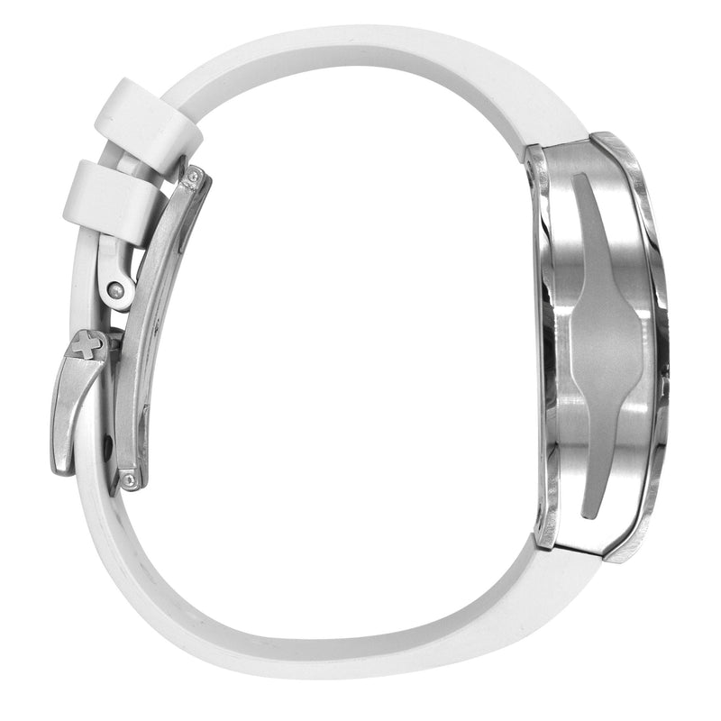 Frost NYC Mens Watch - Automatic Skeleton Stainless Steel Sport Watch | FRST-01-SS | White