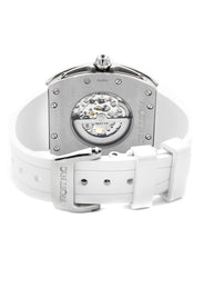 Frost NYC Mens Watch - Automatic Skeleton Stainless Steel Diamond Sport Watch | FRST-01-SS-D | White