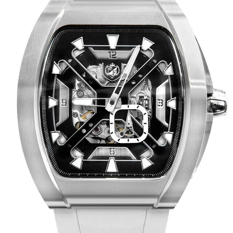 Frost NYC Mens Watch - Automatic Skeleton Stainless Steel Sport Watch | FRST-01-XS | White