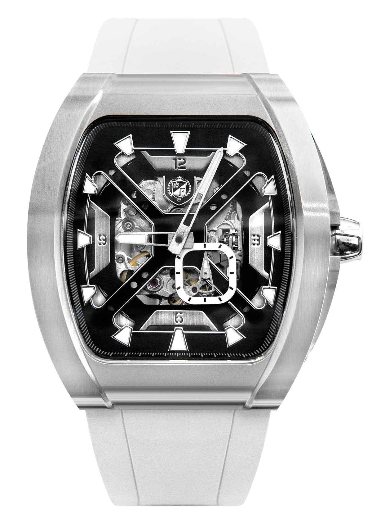 Frost NYC Mens Watch - Automatic Skeleton Stainless Steel Sport Watch | FRST-01-XS | White