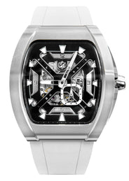 Frost NYC Mens Watch - Automatic Skeleton Stainless Steel Sport Watch | FRST-01-XS | White