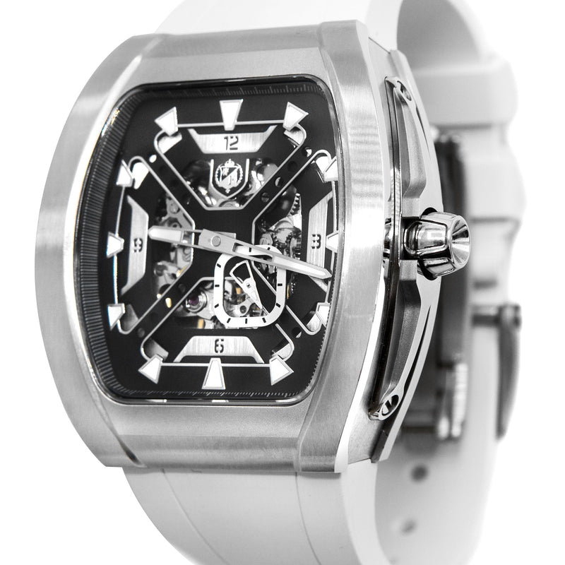 Frost NYC Mens Watch - Automatic Skeleton Stainless Steel Sport Watch | FRST-01-XS | White
