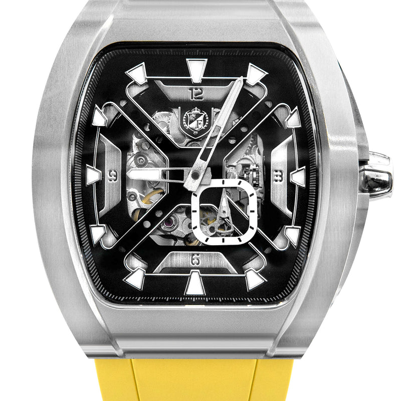 Frost NYC Mens Watch - Automatic Skeleton Stainless Steel Sport Watch | FRST-01-XS | Yellow
