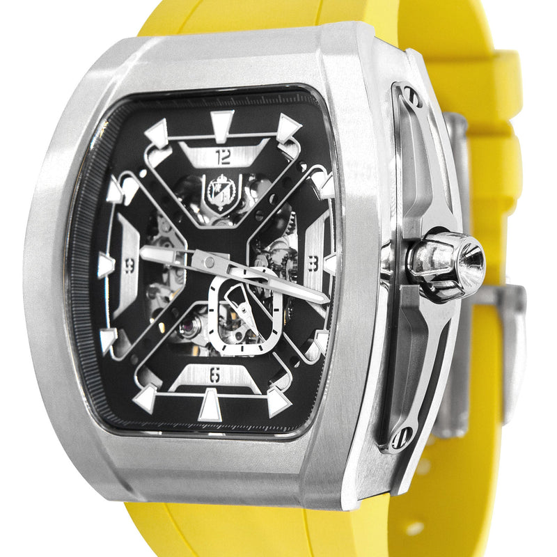 Frost NYC Mens Watch - Automatic Skeleton Stainless Steel Sport Watch | FRST-01-XS | Yellow