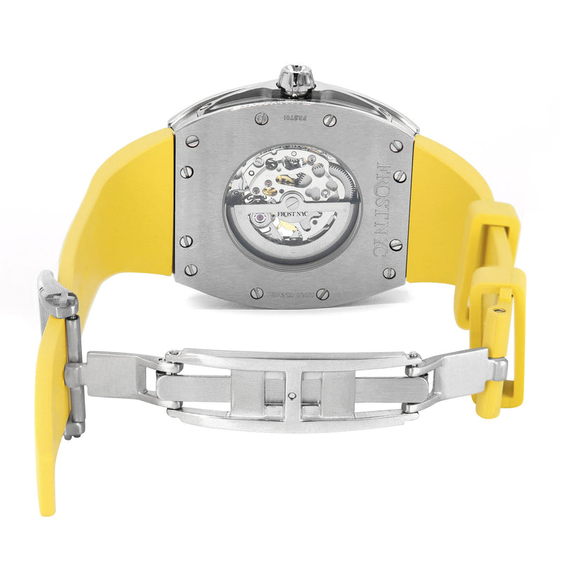 Frost NYC Mens Watch - Automatic Skeleton Stainless Steel Sport Watch | FRST-01-XS | Yellow