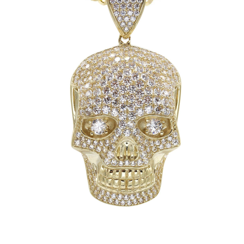 10K Yellow Gold Skull Head Necklace | Appx. 19.4 Grams