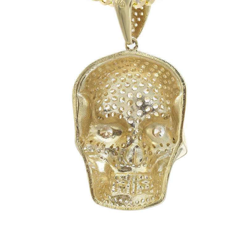 10K Yellow Gold Skull Head Necklace | Appx. 19.4 Grams