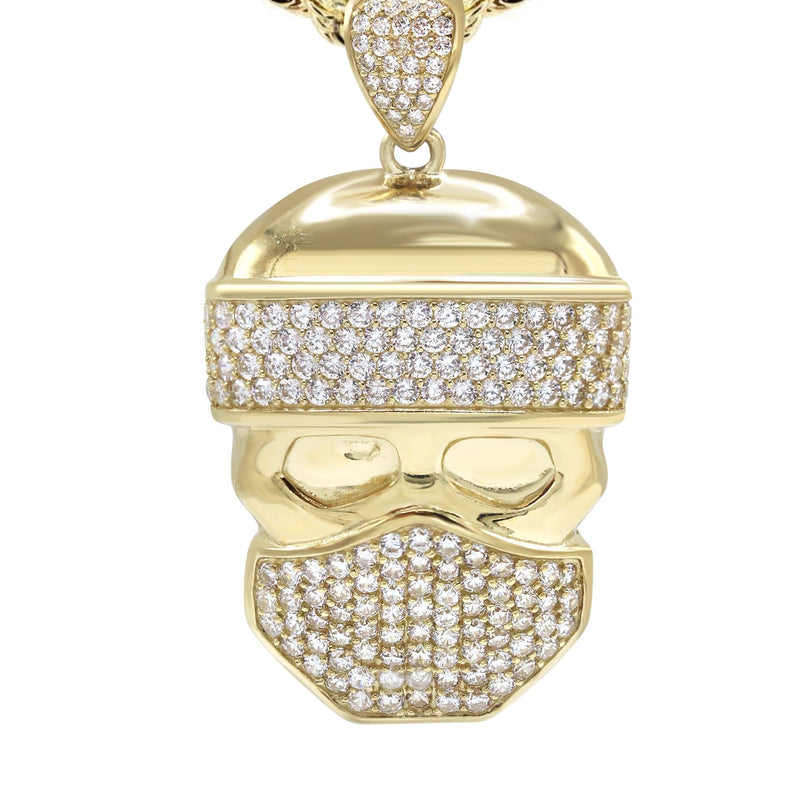 10K Yellow Gold Skull Bandit Necklace | Appx. 20 Grams