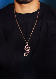 Gold Plated Franco Link Chain & Twisted Snake Pendant | Appx. 10 Grams