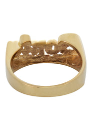 14K Two Tone Diamond Cut Gold Name Ring | Appx. 3.7 Grams