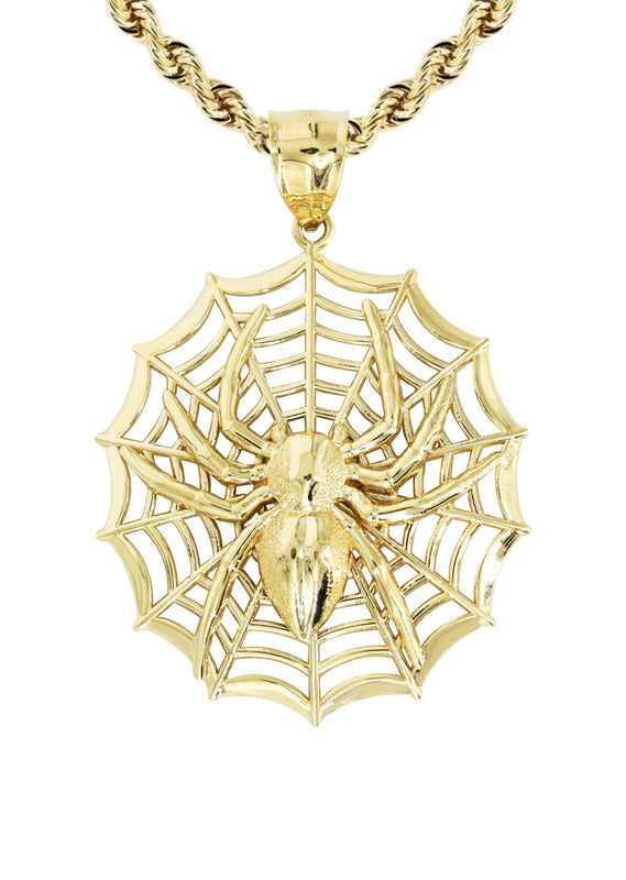 10K Yellow Gold Spider Necklace | Appx. 22 Grams