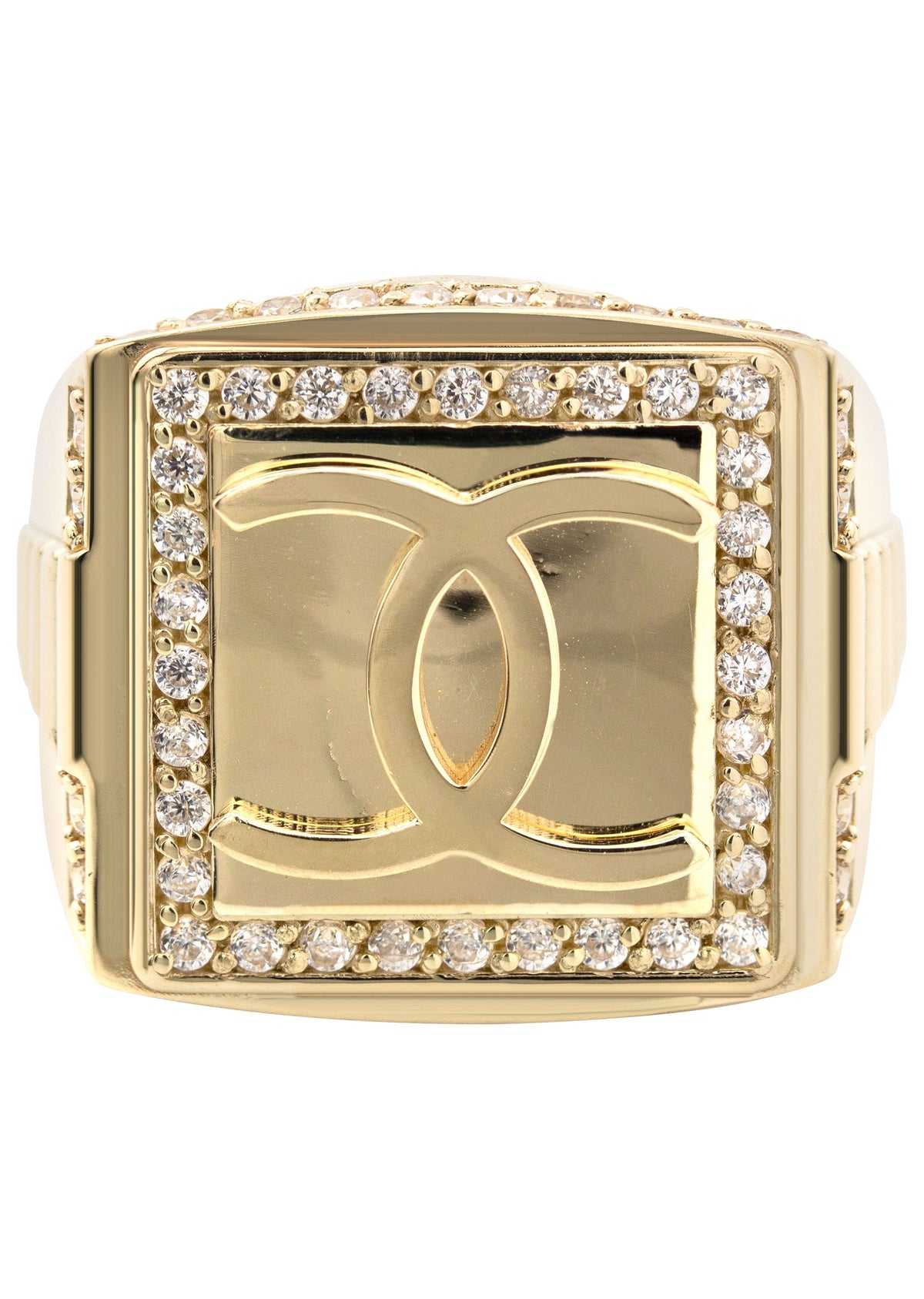 10K Gold Cz Pinky Ring For Men | 6 Grams