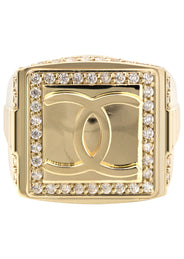 10K Gold Cz Pinky Ring For Men | 6 Grams