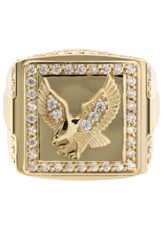 10K Gold Cz Eagle Ring For Men | 6 Grams