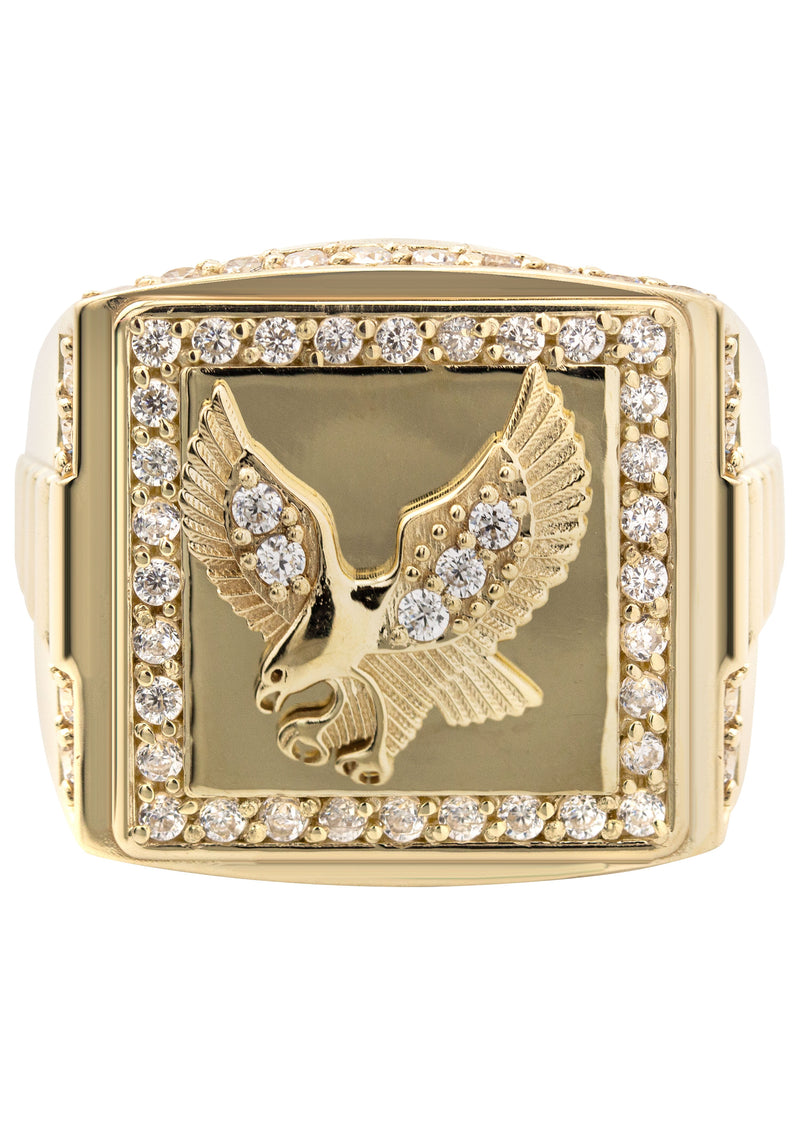 10K Gold Cz Eagle Ring For Men | 6 Grams