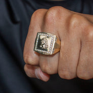 10K Gold Cz Jesus Ring For Men | 6 Grams