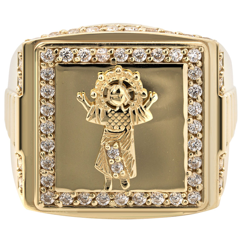 10K Gold Cz Baby Jesus Ring For Men | 6 Grams