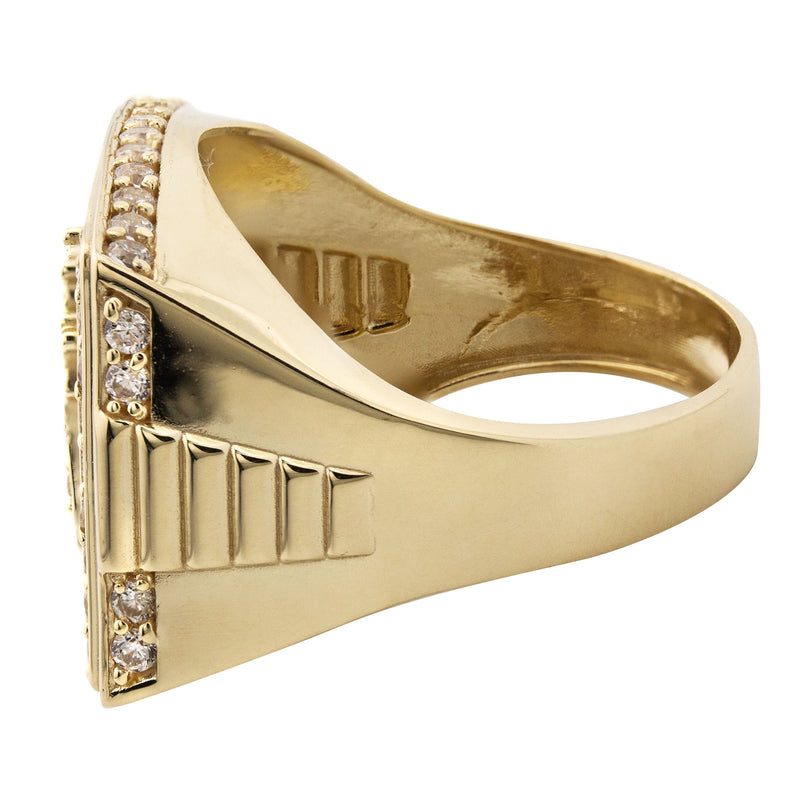 10K Gold Cz Baby Jesus Ring For Men | 6 Grams