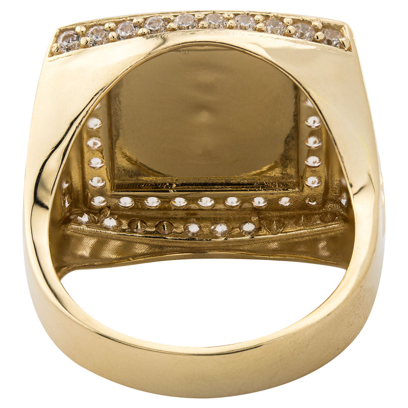10K Gold Cz Money Sign Ring For Men | 6 Grams