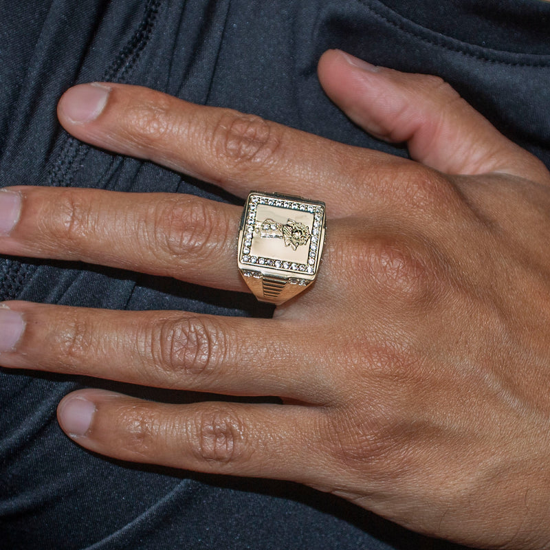 10K Gold Cz Baby Jesus Ring For Men | 6 Grams
