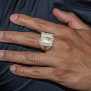 10K Gold Cz Baby Jesus Ring For Men | 6 Grams