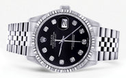Mens Rolex Datejust Watch 16200  | 36Mm | Black Dial | Jubilee Band