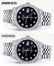 Mens Rolex Datejust  Watch 16200 | 36Mm | Black Dial | Jubilee Band